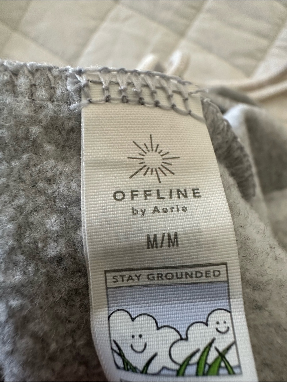 aerie Wide-Leg Sweatpants in Light Gray - Picture 3 of 5